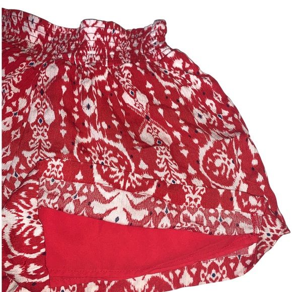 Knox Rose Womens Size XS Bonfire Red Smocked Pull On Lined Shorts - Picture 5 of 9